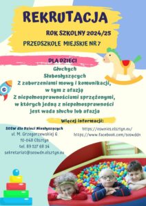 rekrutacja przedszkole 2024/2025