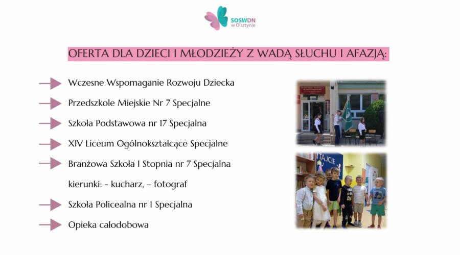 OFERTA DLA DZIECI I MŁODZIEŻY Z WADĄ SŁUCHU I AFAZJĄ